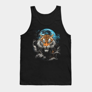 Moonlight Tiger Chinese Japanese China Ancien Tank Top